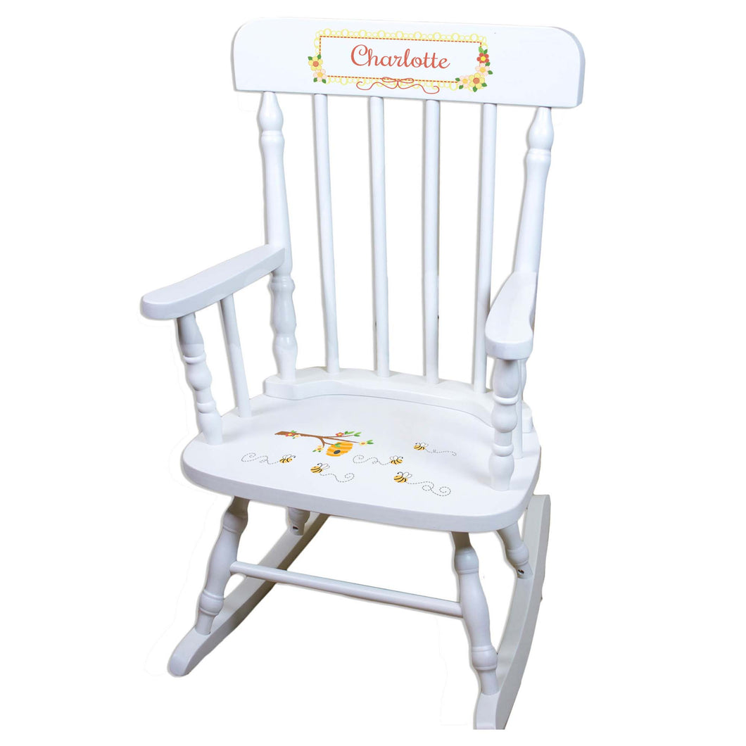 Honey Bee White Personalized Wooden ,rocking chairs