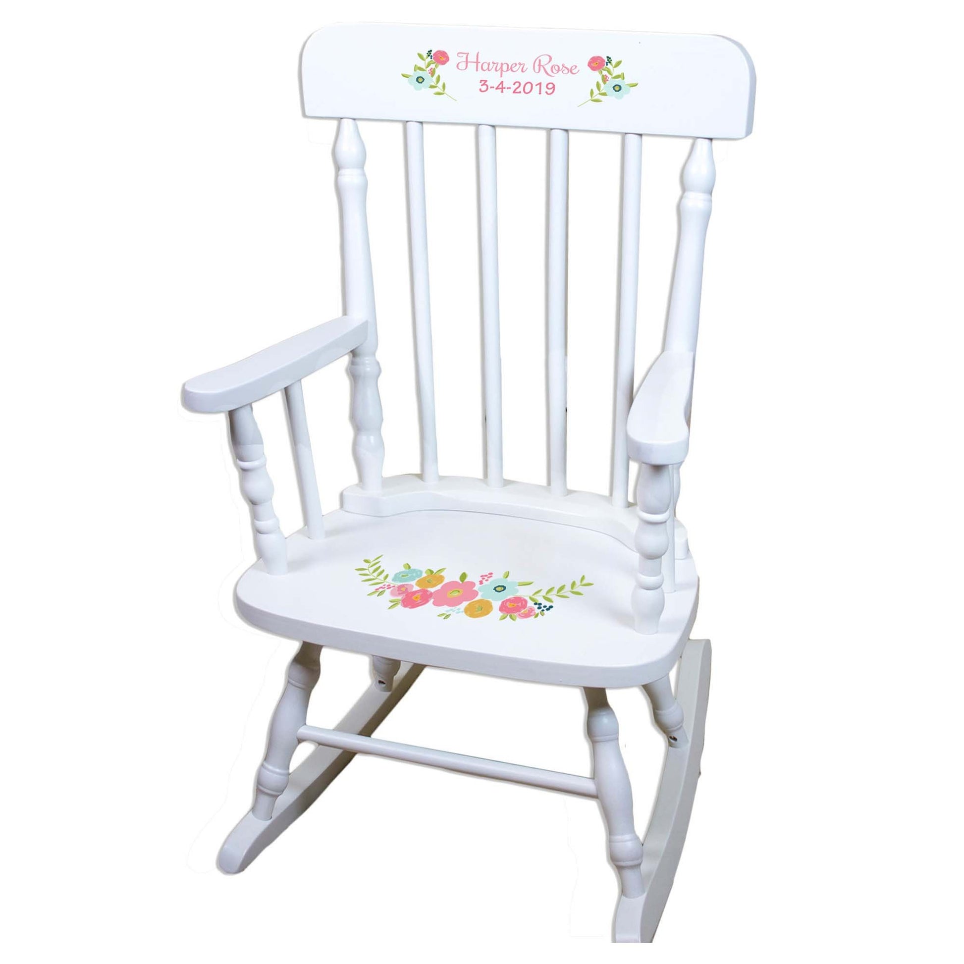 Bunny White Personalized Wooden ,rocking chairs