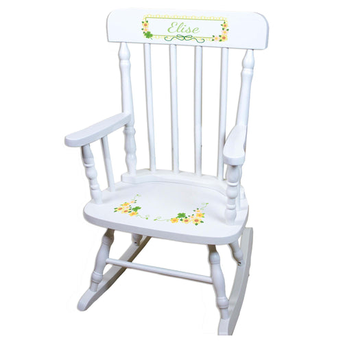 Shamrock White Personalized Wooden ,rocking chairs