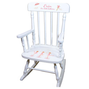 Red Hair Ballerina White Personalized Wooden ,rocking chairs