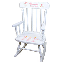Blonde Ballerina White Personalized Wooden ,rocking chairs