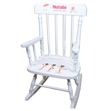 African American Ballerina White Personalized Wooden ,rocking chairs