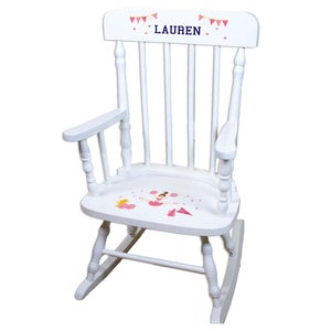 Cheerleader White Personalized Wooden ,rocking chairs