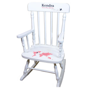 Peacock White Personalized Wooden ,rocking chairs
