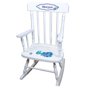 Peacock White Personalized Wooden ,rocking chairs