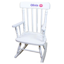 Single Flutterfly White Personalized Wooden ,rocking chairs