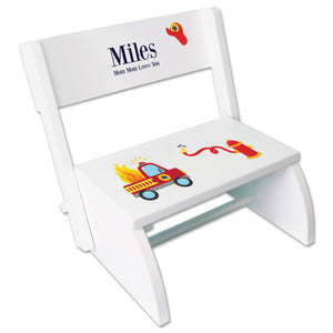 Personalized Fire Truck Childrens Stool