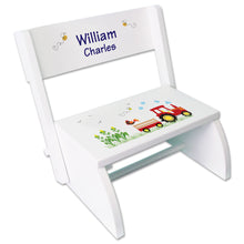 Personalized Red Tractor Childrens Stool