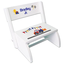 Personalized Race Cars Childrens Stool