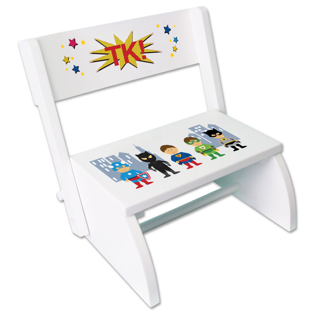 Personalized Boys Super Hero Childrens Stool