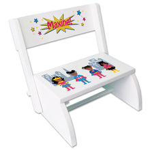 Personalized Childrens African American Superhero stool
