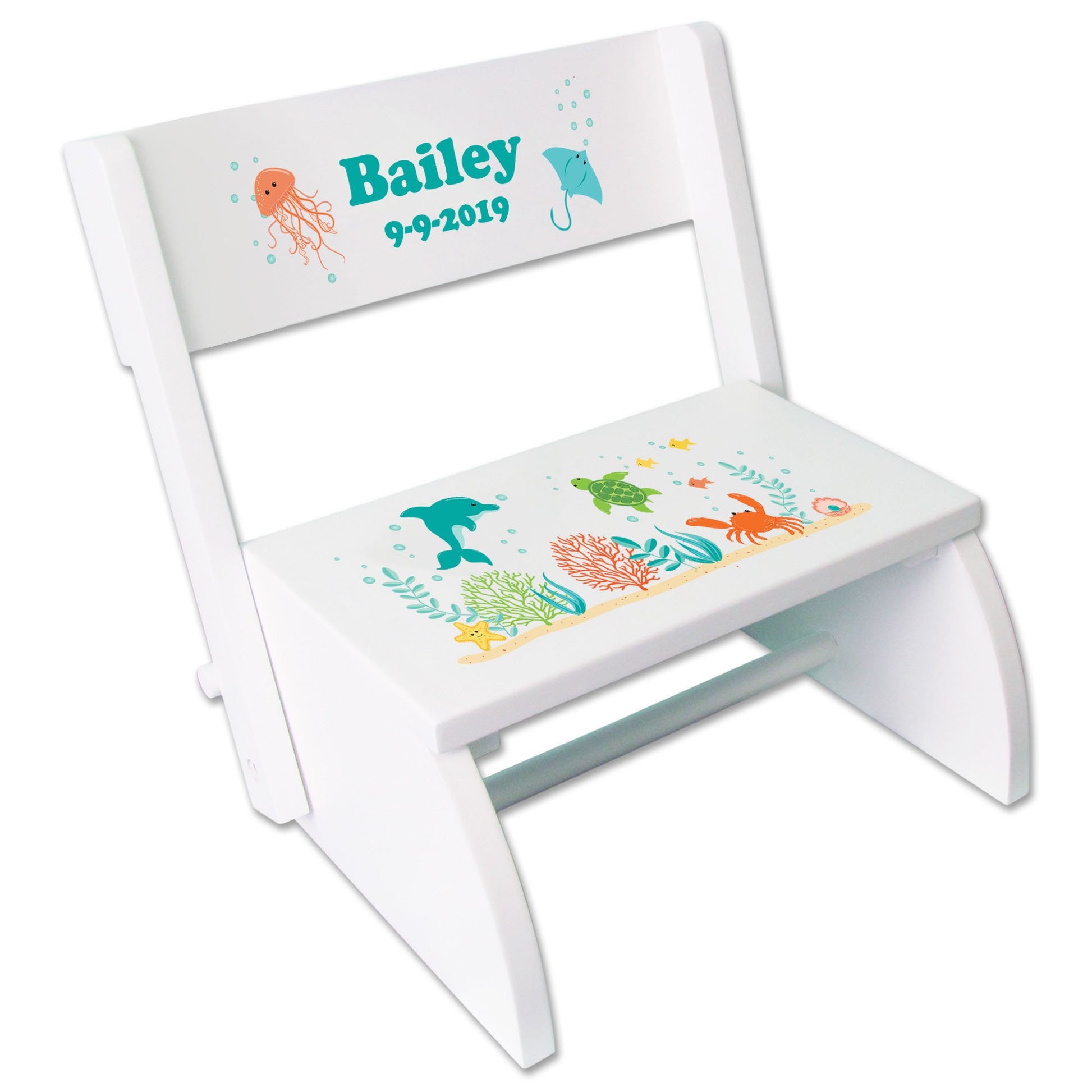 Personalized Hot Air Balloon Childrens Stool