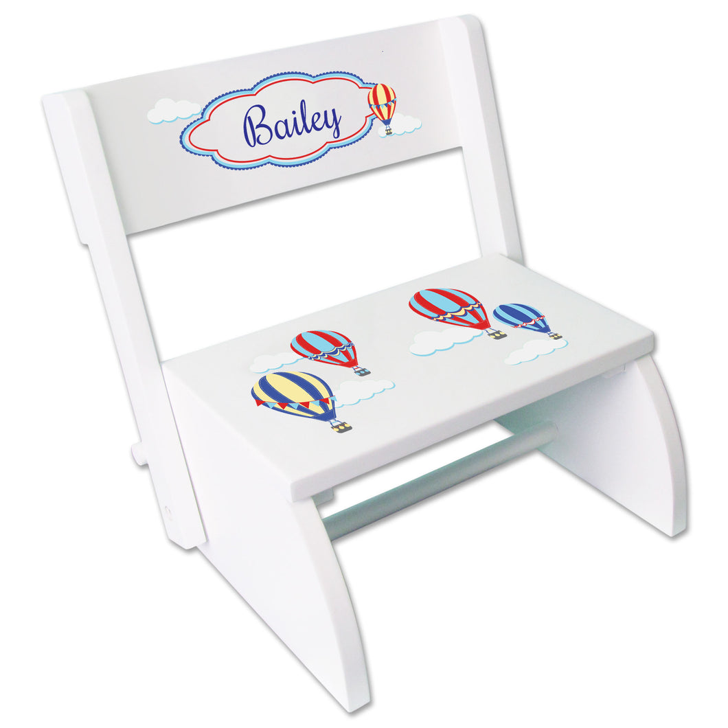 Personalized Hot Air Balloon Primary Childrens Stool