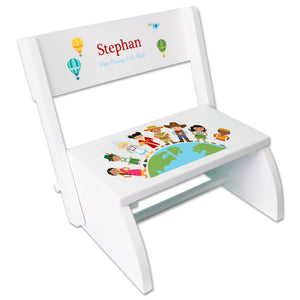 Personalized Small World WhiteStool 