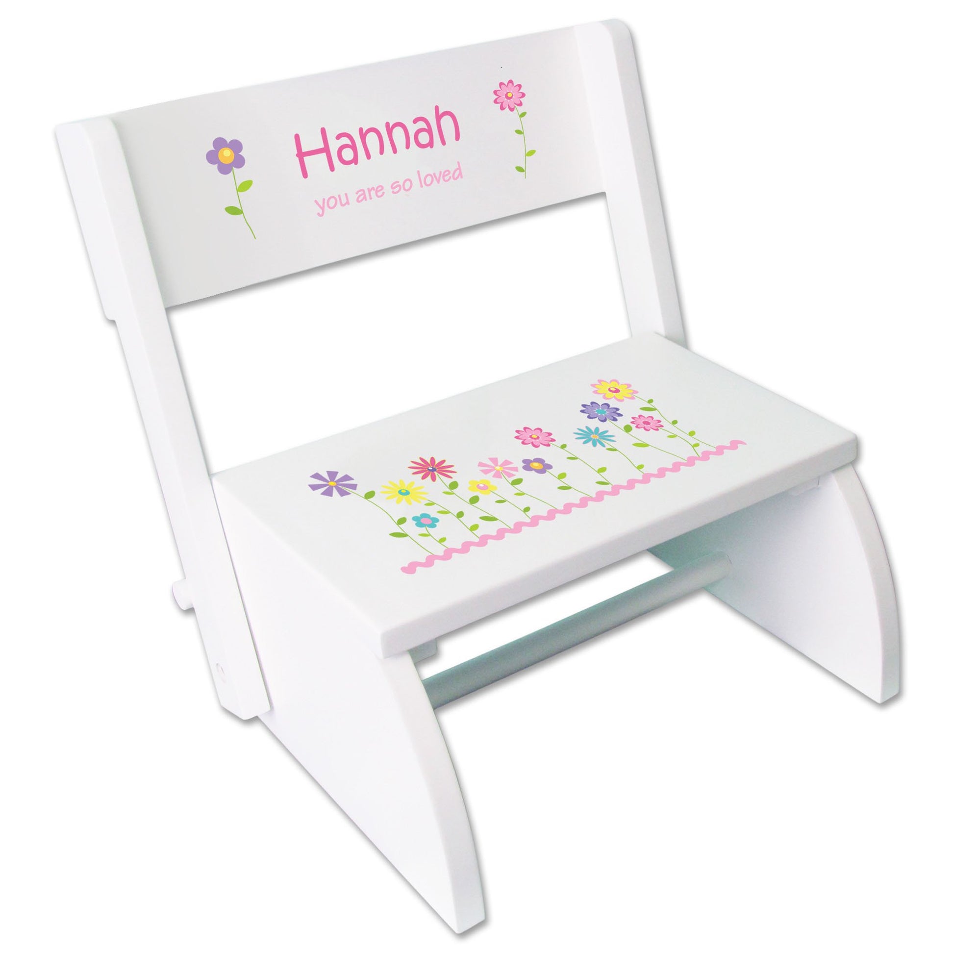 Personalized Pink Owl Childrens Stool