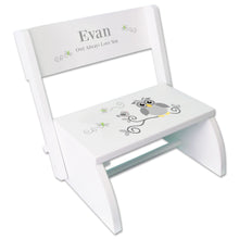 Personalized Gray Owl Childrens Stool