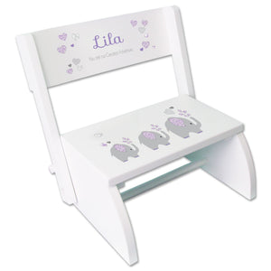Personalized Bright Butterflies Garland Childrens Stool