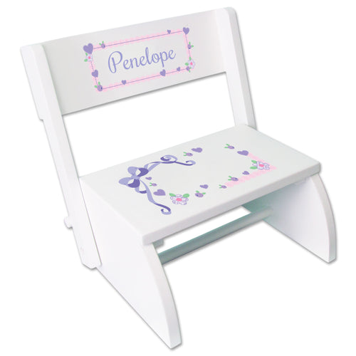 Personalized Lacey Bow Childrens Stool