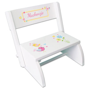 Personalized Lovely Birds Childrens Stool