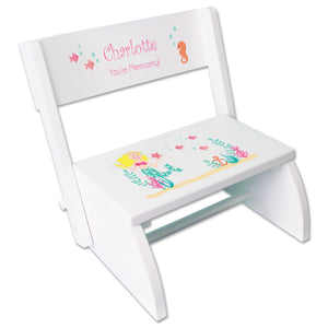 Personalized Blonde Mermaid Princess Childrens Stool