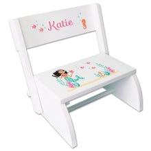 Personalized African American Mermaid Princess Childrens Stool