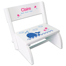 Personalized Blue Whale Childrens Stool