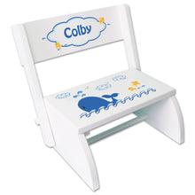 Personalized Blue Whale Childrens Stool