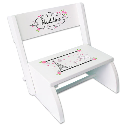 Personalized France Paris Childrens Stool
