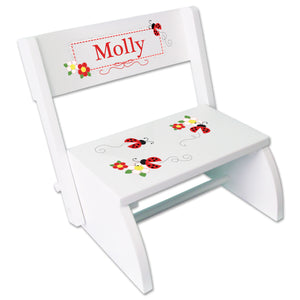 Personalized Red Ladybugs Childrens Stool