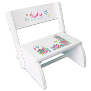 Personalized Groovy Swirl Childrens Stool