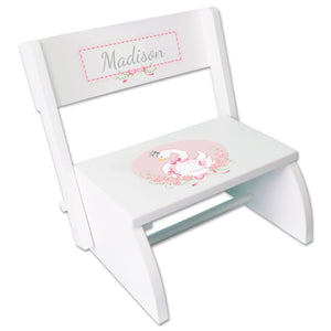 Personalized Swan Childrens Stool