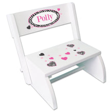 Personalized Groovy Zebra Childrens Stool