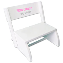 Personalized Child's White Flip Stool - Name Only