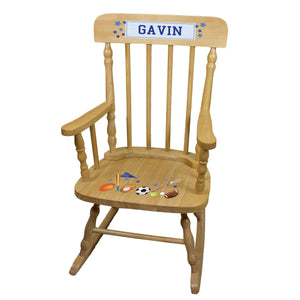 Sports Natural Spindle Rocking Chair