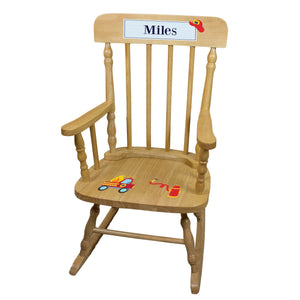 Firetruck Natural Spindle Rocking Chair
