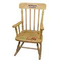 Natural Red Tractor Spindle Rocking Chair