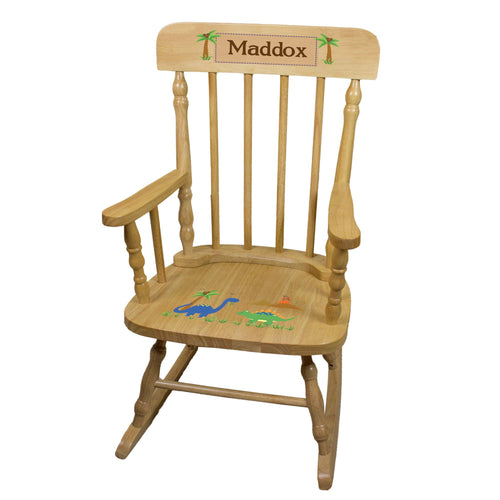 Dinosaur Natural Spindle Rocking Chair