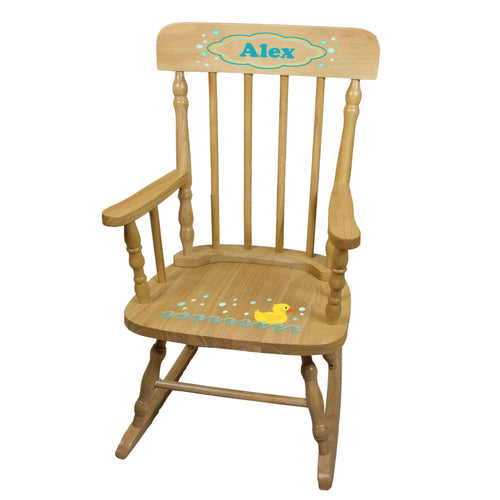 Rubber Ducky Natural Spindle Rocking Chair