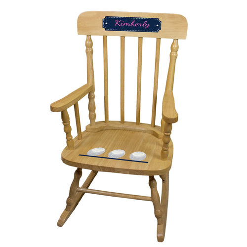 Volleyball Natural Spindle Rocking Chair