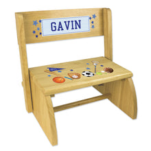 Personalized Sports Childrens And Toddlers Wooden Folding Stool