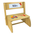 Personalized Fire Truck Childrens And Toddlers Wooden Folding Stool