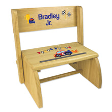 Personalized Race Cars Childrens And Toddlers Wooden Folding Stool