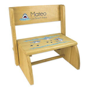 Personalized Giraffe Childrens And Toddlers Wooden Folding Stool