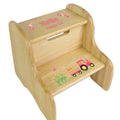 Personalized Blue Rock Star Natural Two Step Stool