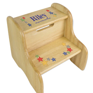 Personalized Race Cars Natural Two Step Stool