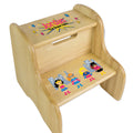 Personalized Natural Two Step Stool With African American Super Hero Design
