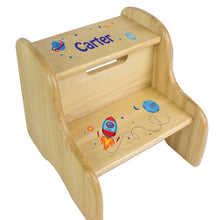 Personalized Rocket Natural Two Step Stool