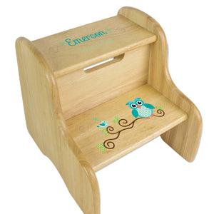 Personalized Rainbow Natural Two Step Stool