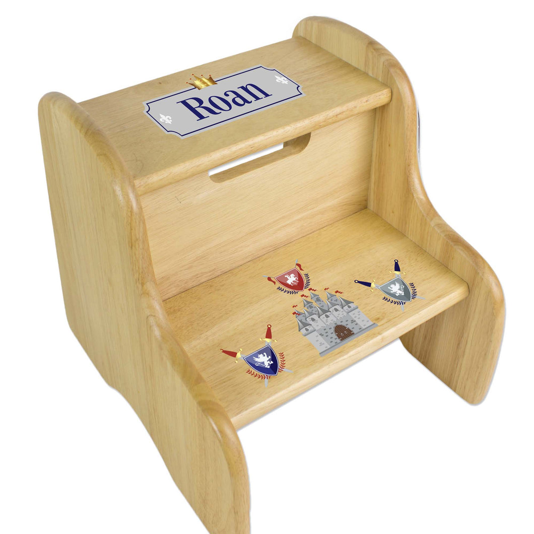 Personalized Medieval Castle Natural Two Step Stool