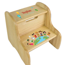 Personalized Small World Natural Two Step Stool